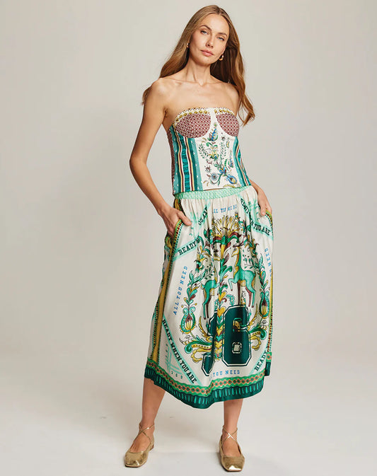 Me369 - Vanessa Sporty Jade Midi Skirt