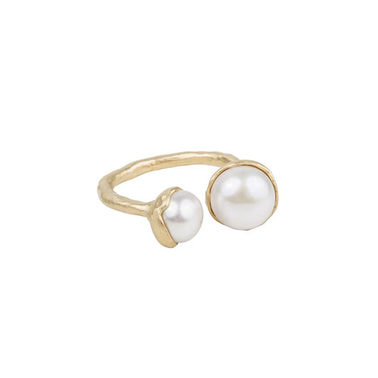 FAIRLEY - Double Pearl Ring | Gold