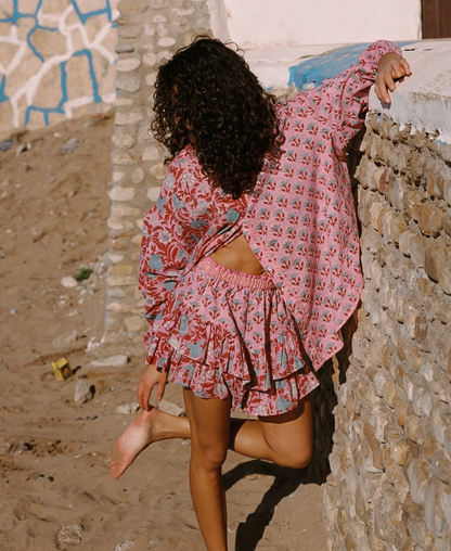 Kinga Csilla - Fae Frill Skort | Kamala Block Print