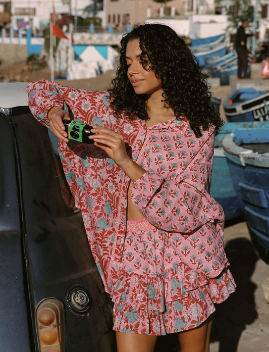 Kinga Csilla - Fae Frill Skort | Kamala Block Print