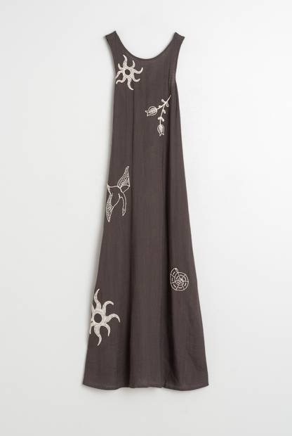 Indi & Cold - Natural Embroidered Dress