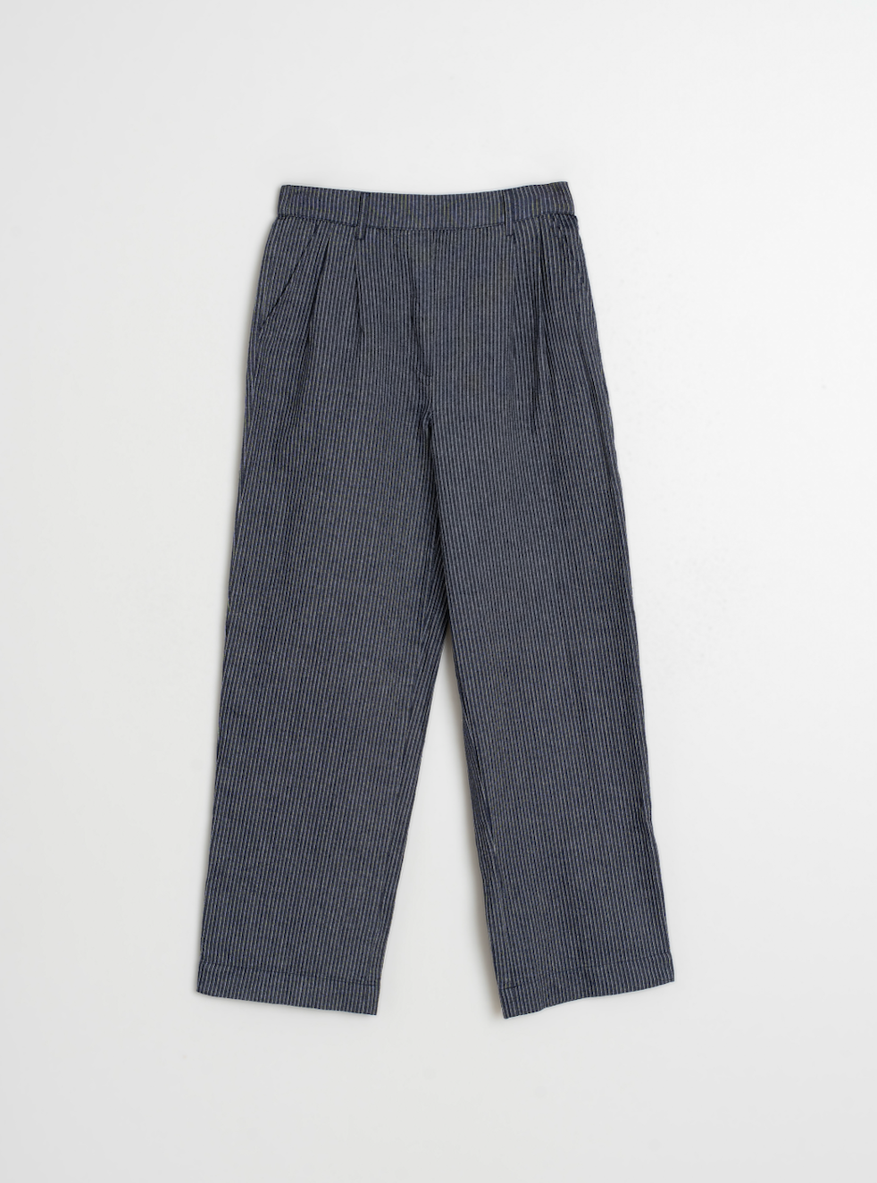 Indi & Cold - Pleated Pinstripe Trouser | Indigo