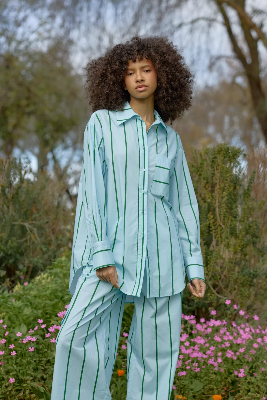 ASTON STUDIO - Buddy Shirt | Bluebell stripe