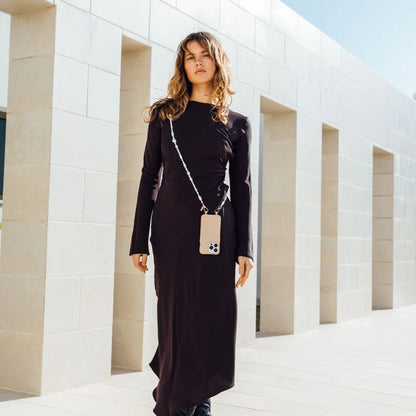 Louve Collection - Moon Pearl Crossbody Phone Chain