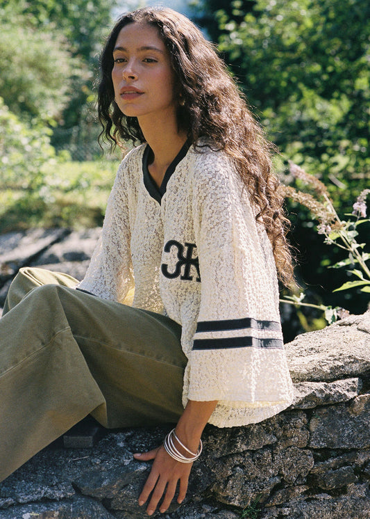 Kinga Csilla - Tarot Lace Onyx Tee | Cream