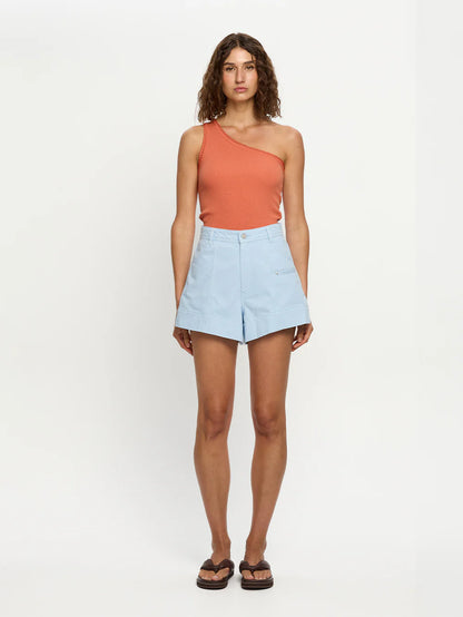 KIVARI - Tallulah One Shoulder Tank | Pale Rust