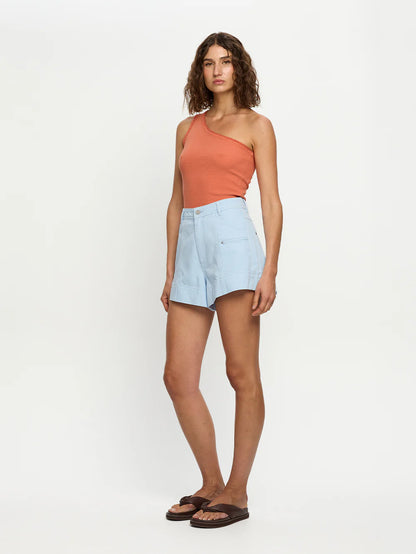 KIVARI - Tallulah One Shoulder Tank | Pale Rust