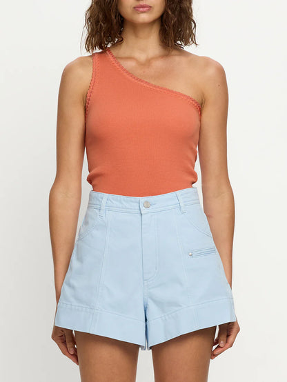 KIVARI - Tallulah One Shoulder Tank | Pale Rust