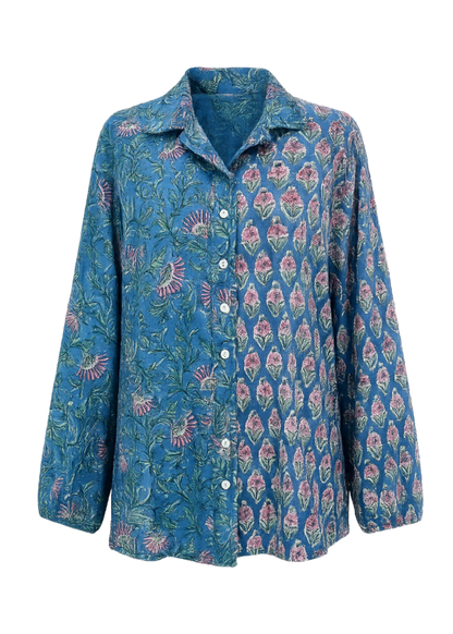 Kinga Csilla - Chalm Shirt | Zaffre Block print