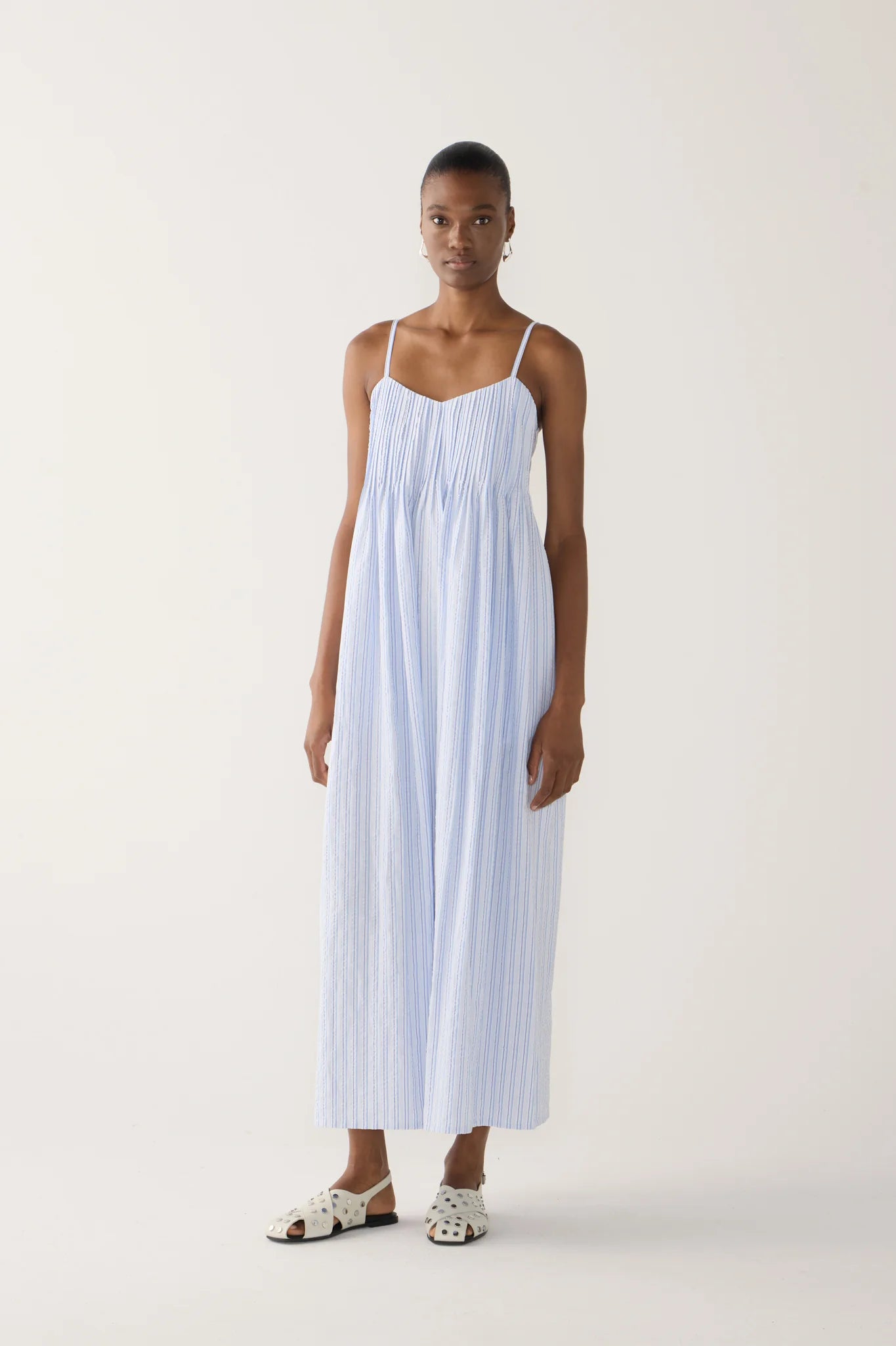 Foemina - Viv Dress | Blue Stripe Seersucker