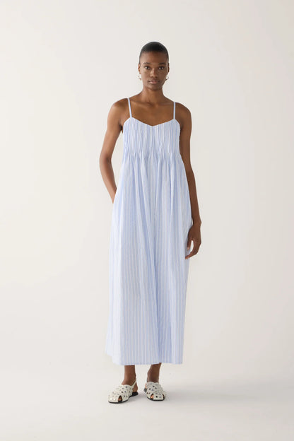 Foemina - Viv Dress | Blue Stripe Seersucker