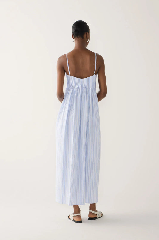 Foemina - Viv Dress | Blue Stripe Seersucker