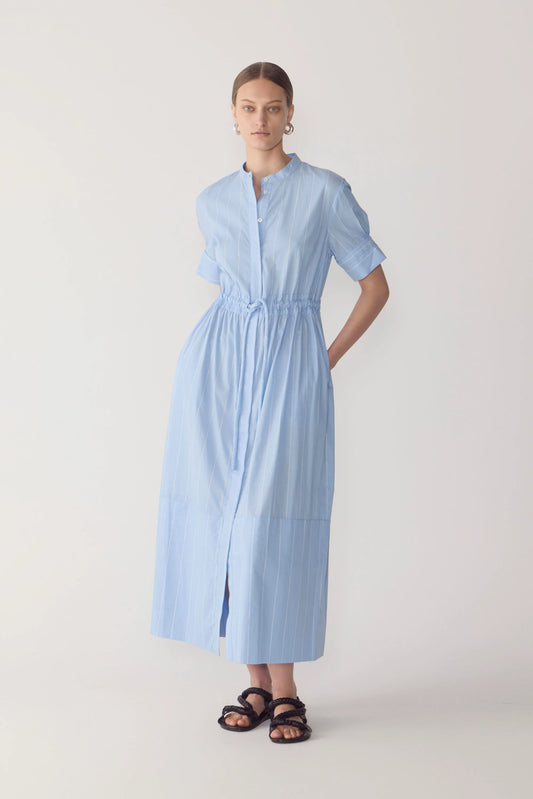 Foemina - Yolanda Dress | Chambray Pinstripe Cotton