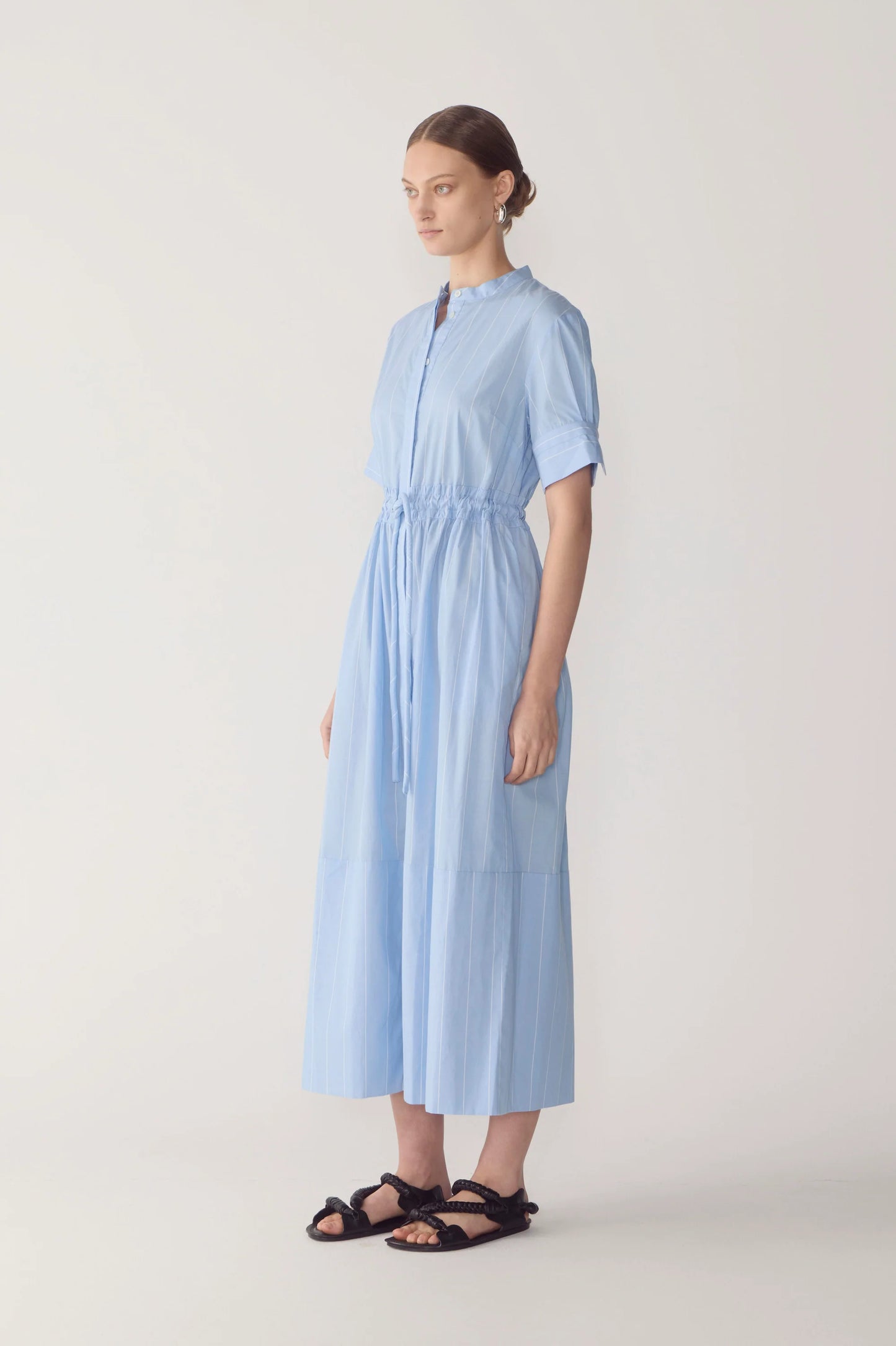 Foemina - Yolanda Dress | Chambray Pinstripe Cotton