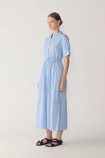 Foemina - Yolanda Dress | Chambray Pinstripe Cotton