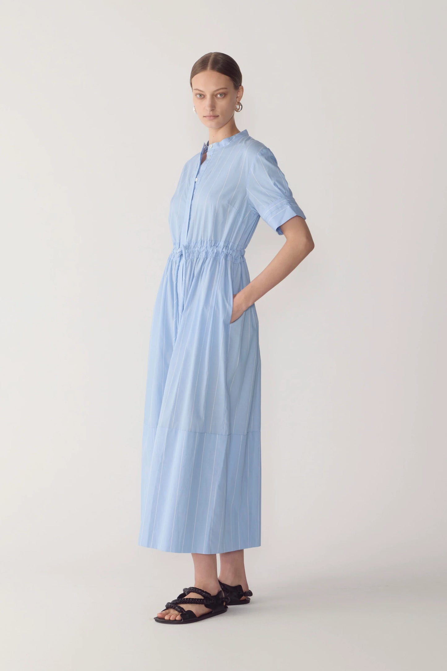 Foemina - Yolanda Dress | Chambray Pinstripe Cotton