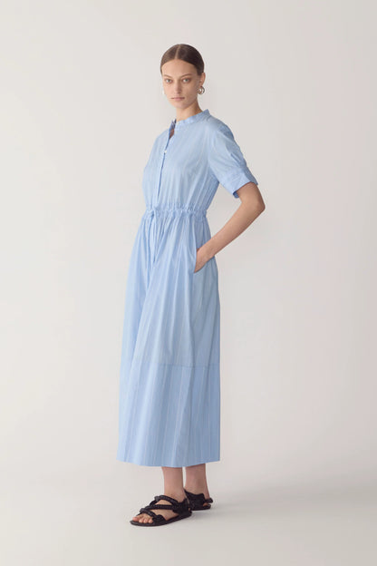 Foemina - Yolanda Dress | Chambray Pinstripe Cotton
