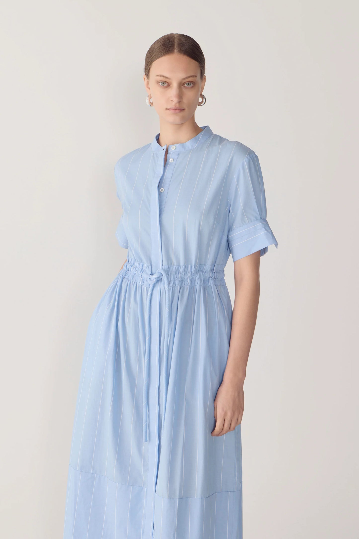 Foemina - Yolanda Dress | Chambray Pinstripe Cotton