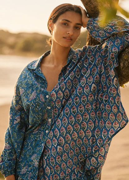 Kinga Csilla - Chalm Shirt | Zaffre Block print