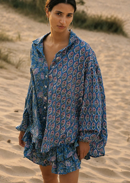 Kinga Csilla - Chalm Shirt | Zaffre Block print
