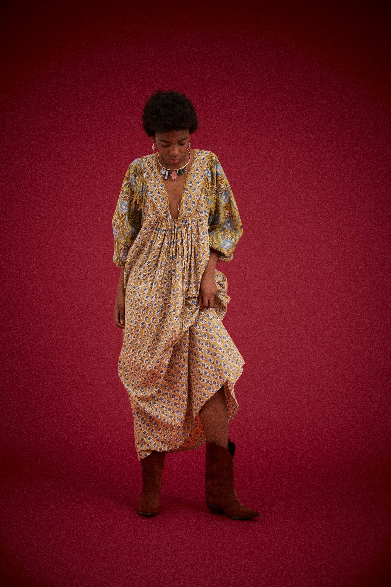 Kinga Csilla - Zoya Block Print Marrakech Dress