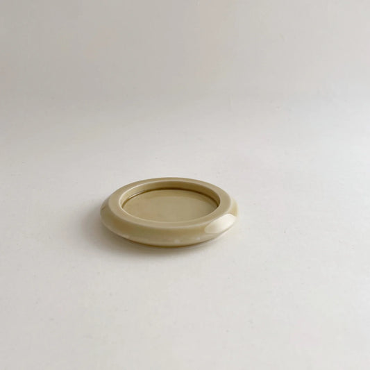 hibi - Seto Porcelain Incense Round Dish | Sand