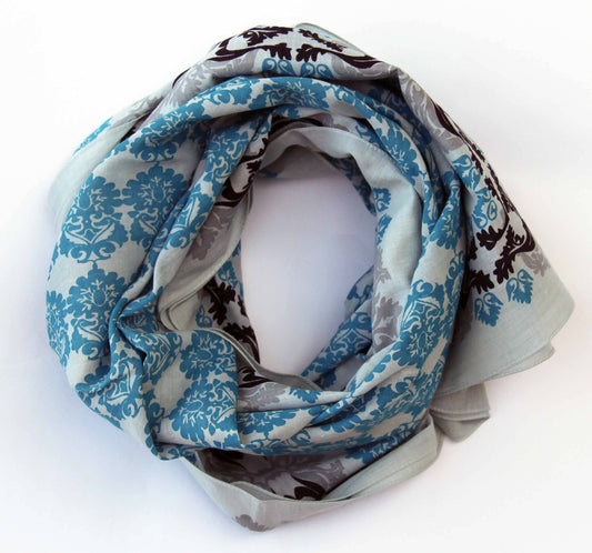 Trianon Blue Cotton Square
