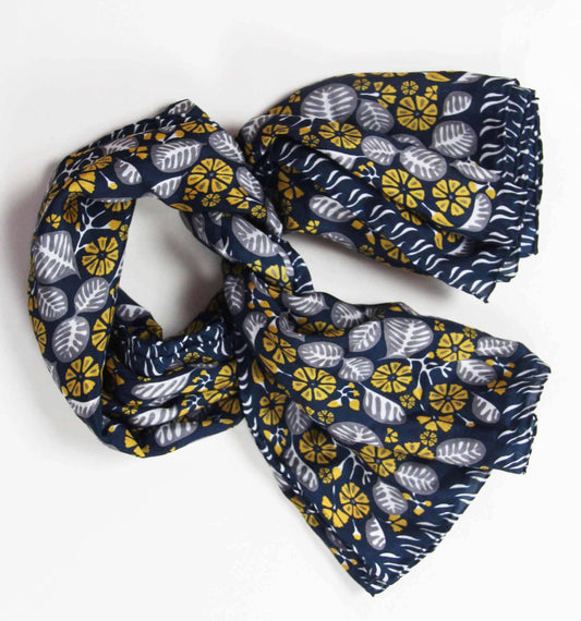 Bahia Marine Navy Silk Scarf