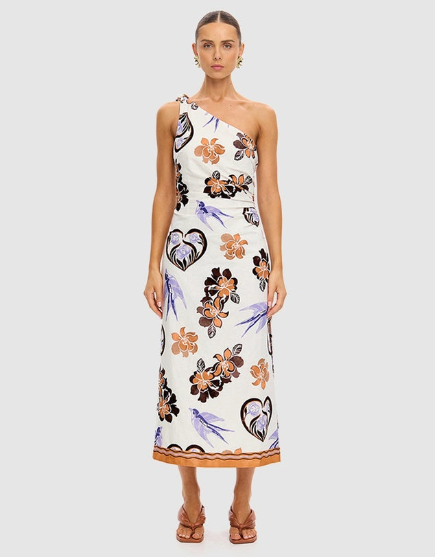 KIVARI - Marit Midi Dress | Cream Tan