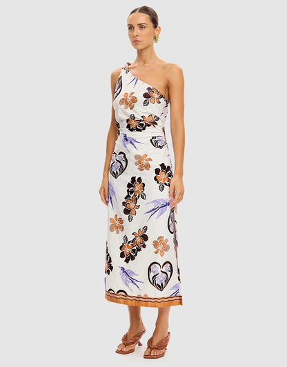 KIVARI - Marit Midi Dress | Cream Tan