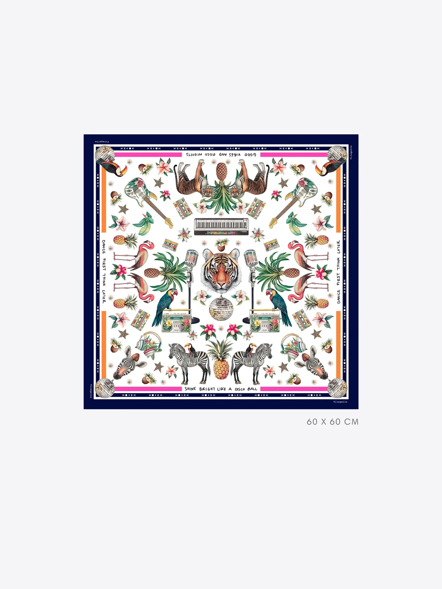 Vilagallo - Jungle Disco Medium Silk Scarf