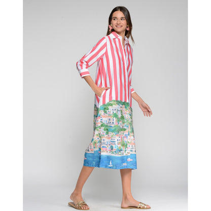 Vilagallo - Shirt Dress Puerto Banús Stripe Cotton