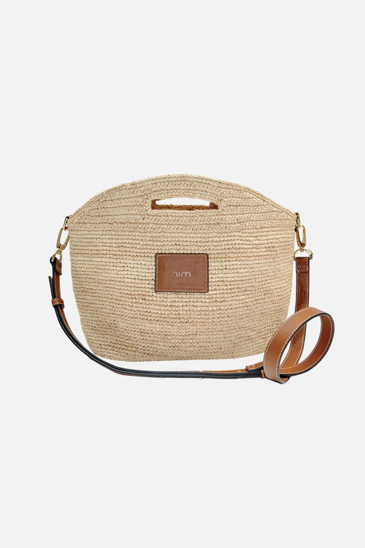 Nim The Label - Leather Trim Raffia BB