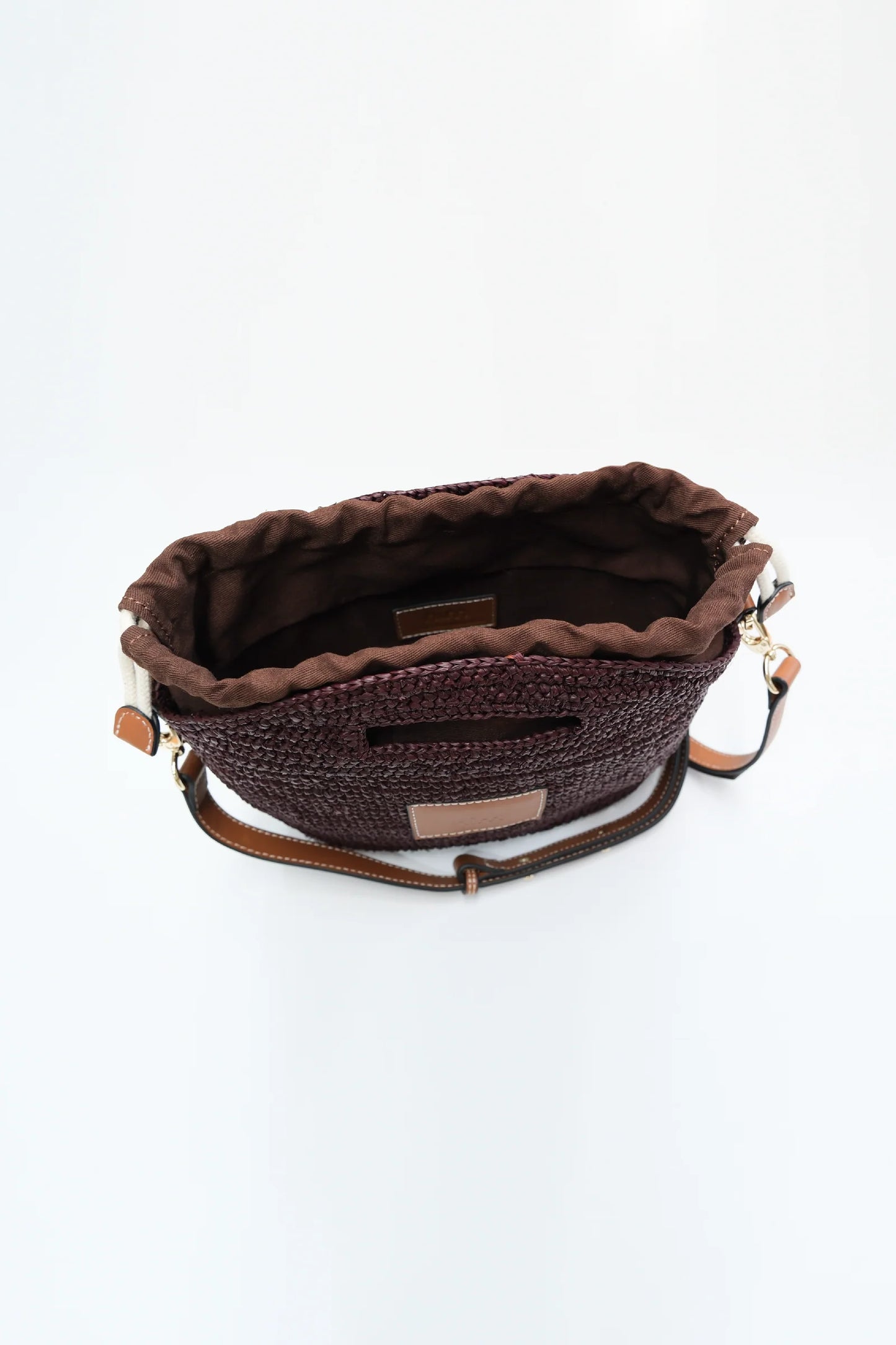 Nim The Label - Leather Trim Raffia BB | Cocoa