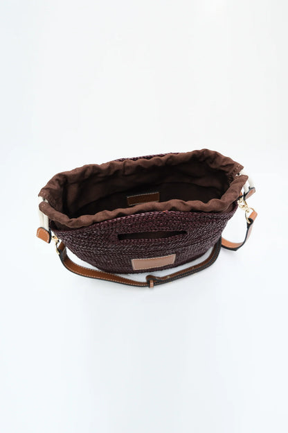 Nim The Label - Leather Trim Raffia BB | Cocoa