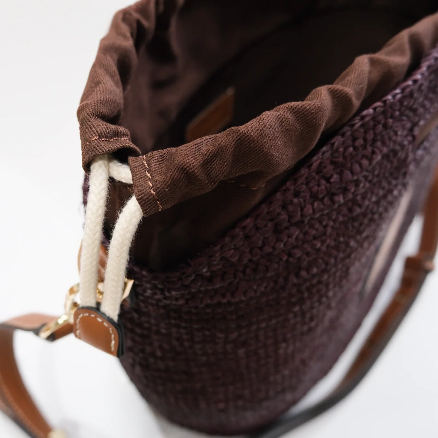 Nim The Label - Leather Trim Raffia BB | Cocoa