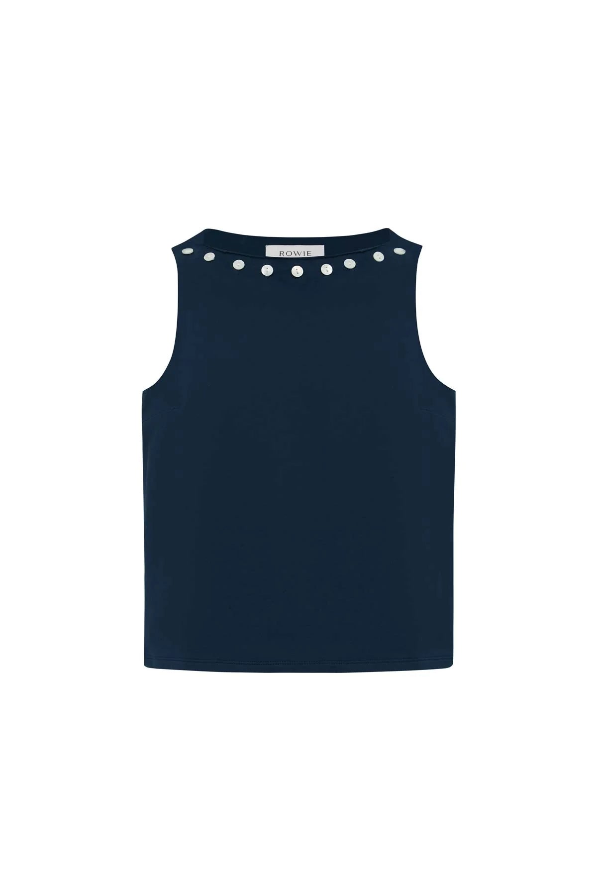 Rowie - Muriel Button Boatneck Tank | Ink
