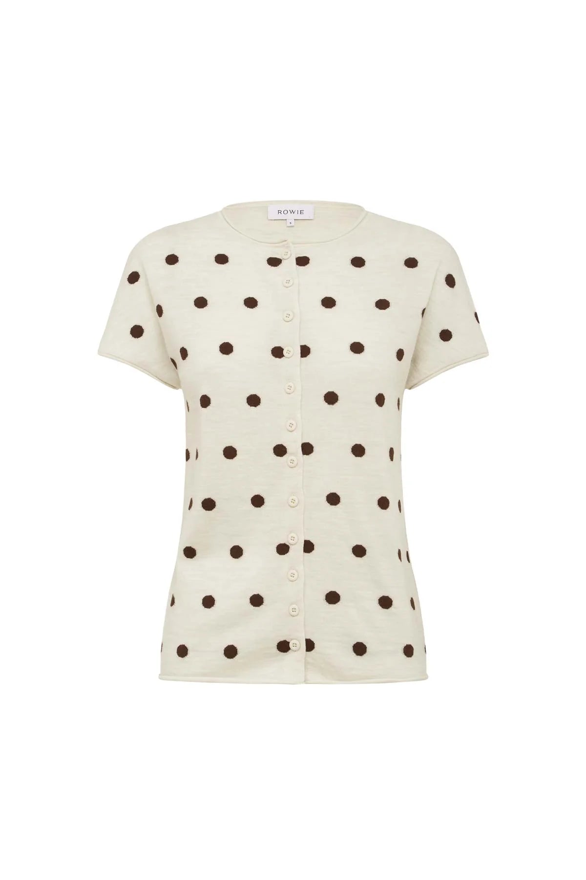 Rowie - Sandra Merino Knit Top | Bone / Espresso Spot