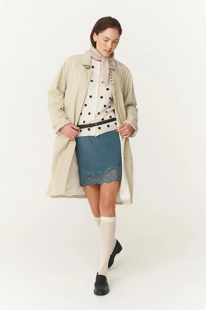 Rowie - Sandra Merino Knit Top | Bone / Espresso Spot