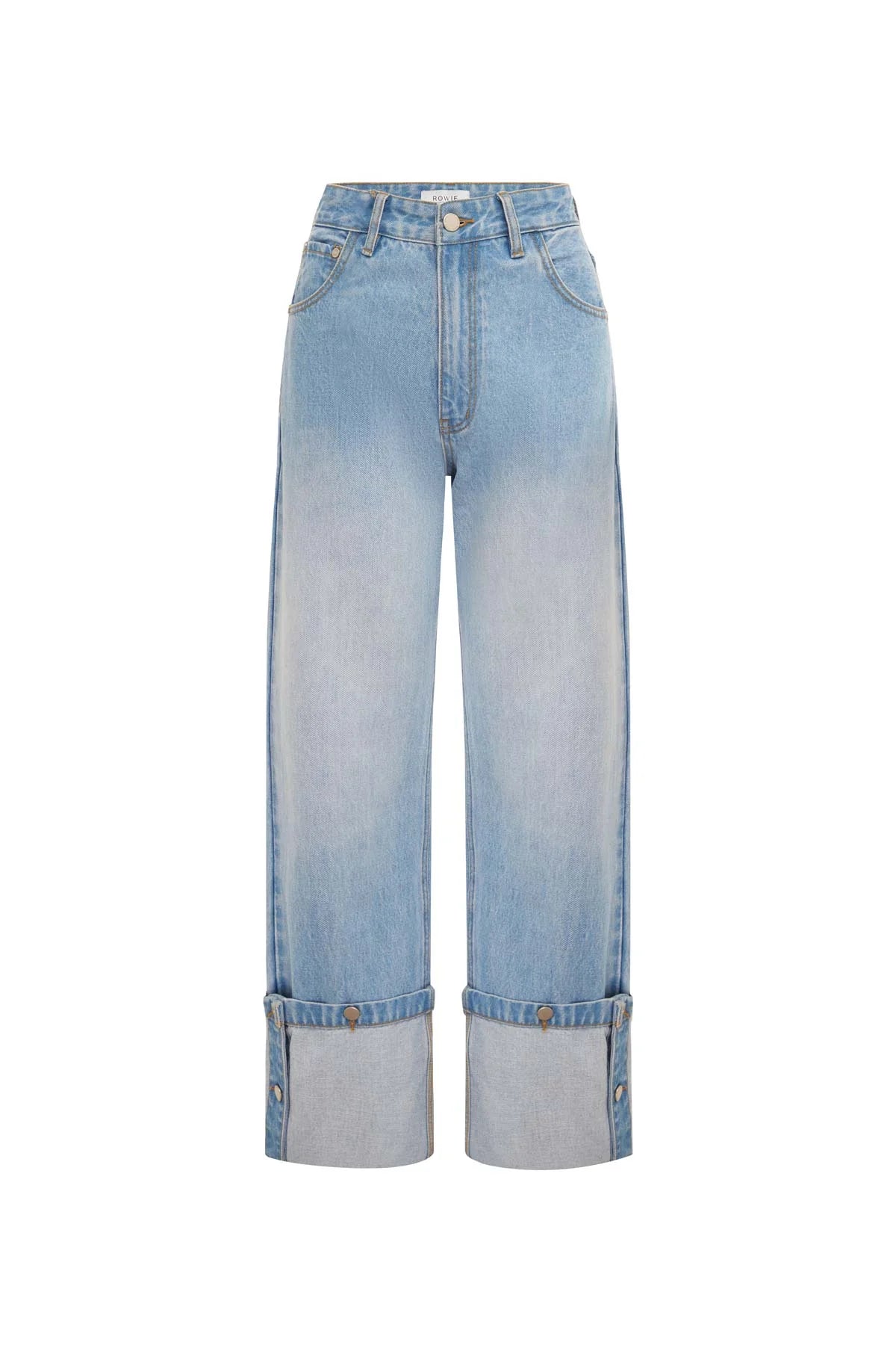 Rowie - Walter Cuffed Straight Jeans | Faded Blue