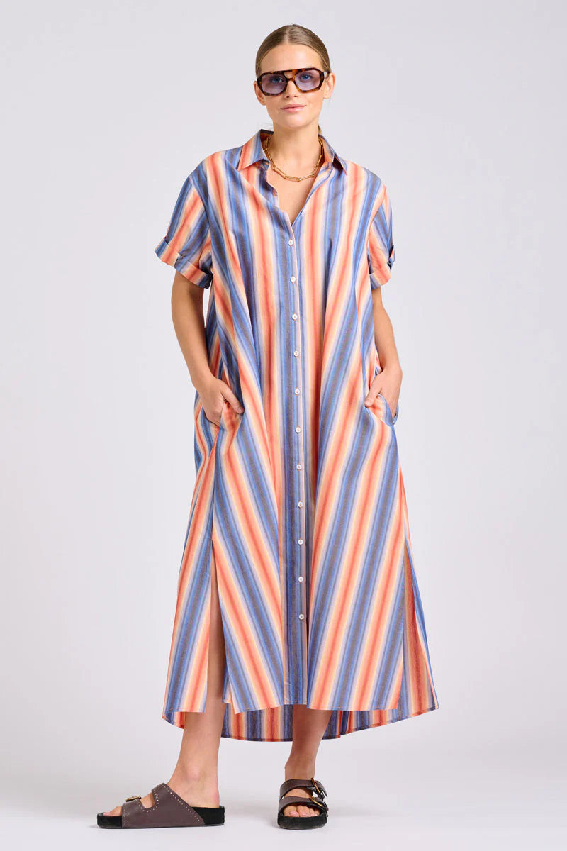 Shirty - The Lucy Dress | Blue Sky Stripe