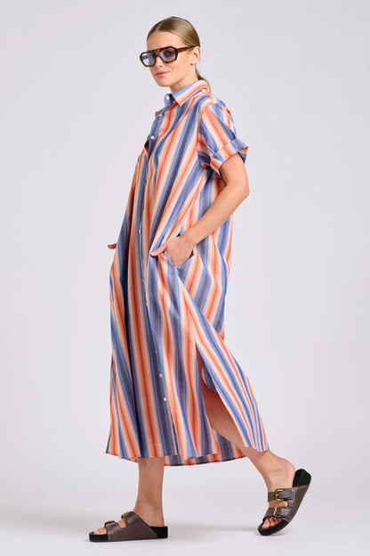 Shirty - The Lucy Dress | Blue Sky Stripe