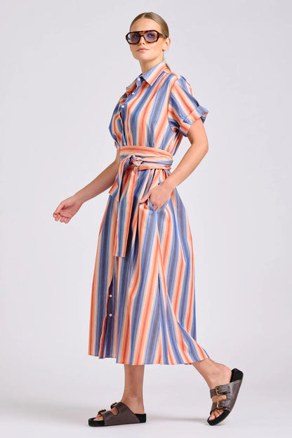 Shirty - The Lucy Dress | Blue Sky Stripe