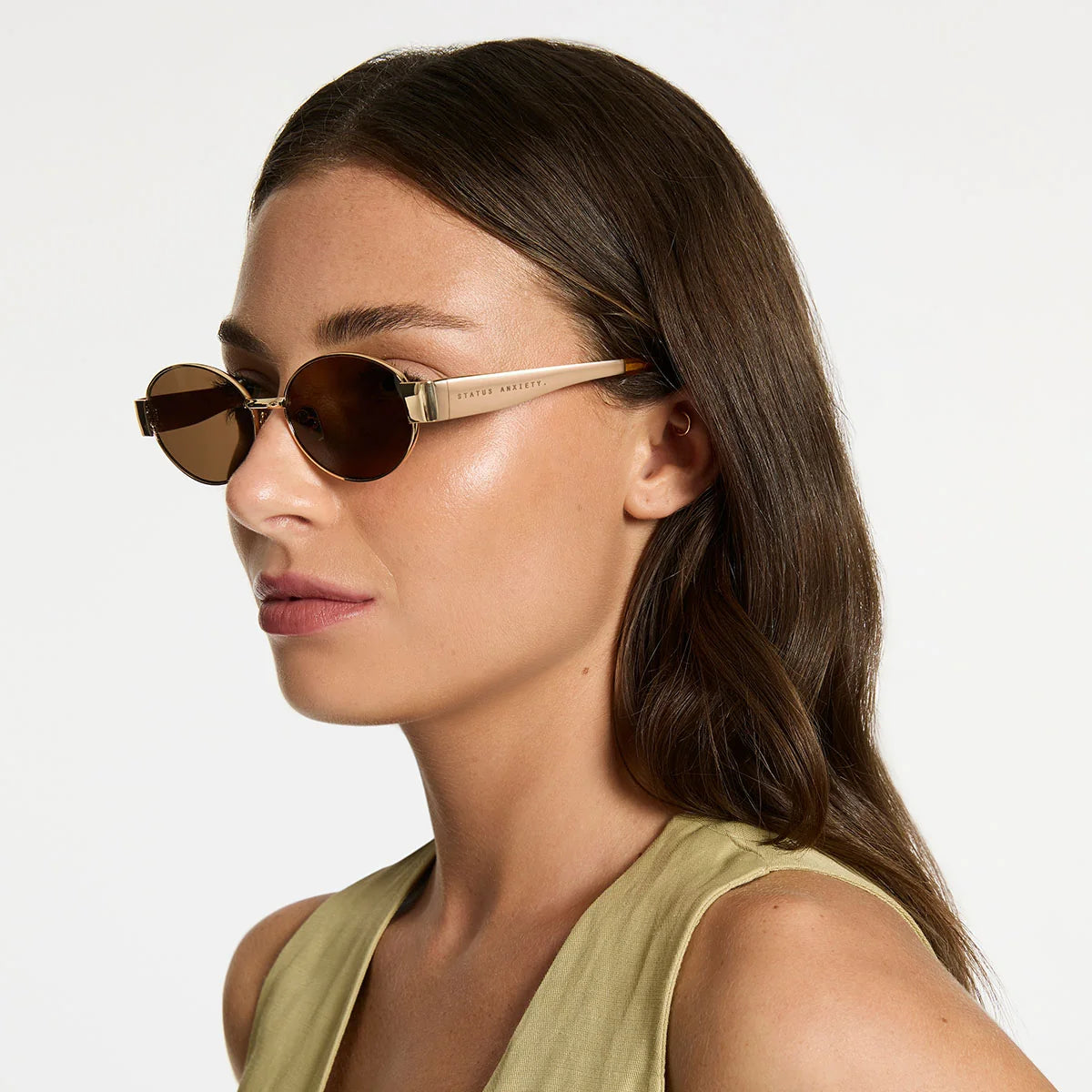 Status Anxiety - Spherical Sunglasses | Gold