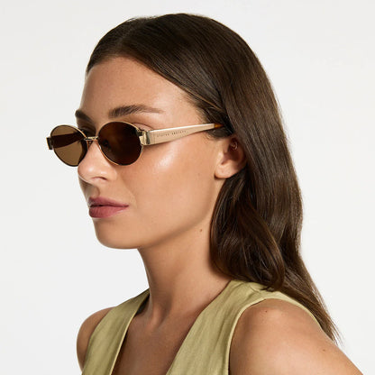 Status Anxiety - Spherical Sunglasses | Gold