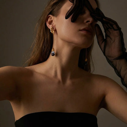 Tania Claire - Iridesca Pearl Drop Earrings