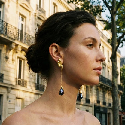 Tania Claire - Iridesca Pearl Drop Earrings