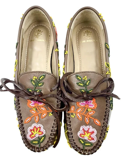 DE SIENA - Arianna Beaded Mocassins | Brown